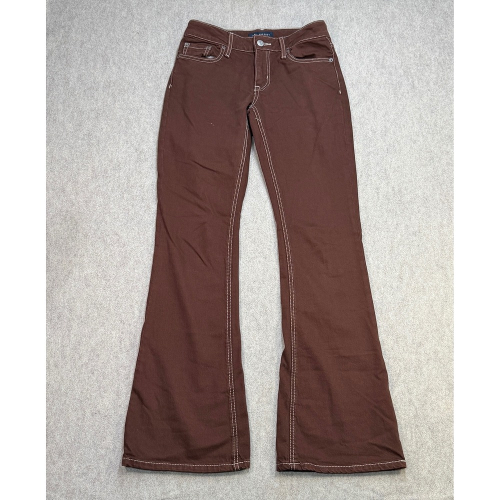 Aeropostale Jeans Flare Womens 2R Low Rise Brown Y2K Boho Indie Western Twee